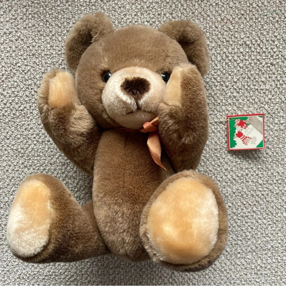 NWT Vintage AMC Best Friends Brown Bear Jointed Plush 15” Stuffed Animal Teddy